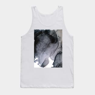 Black and Grey Diptych - Alcohol Ink Painting Tank Top